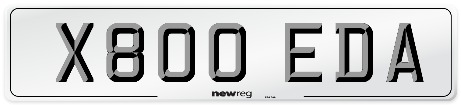 X800 EDA Number Plate from New Reg